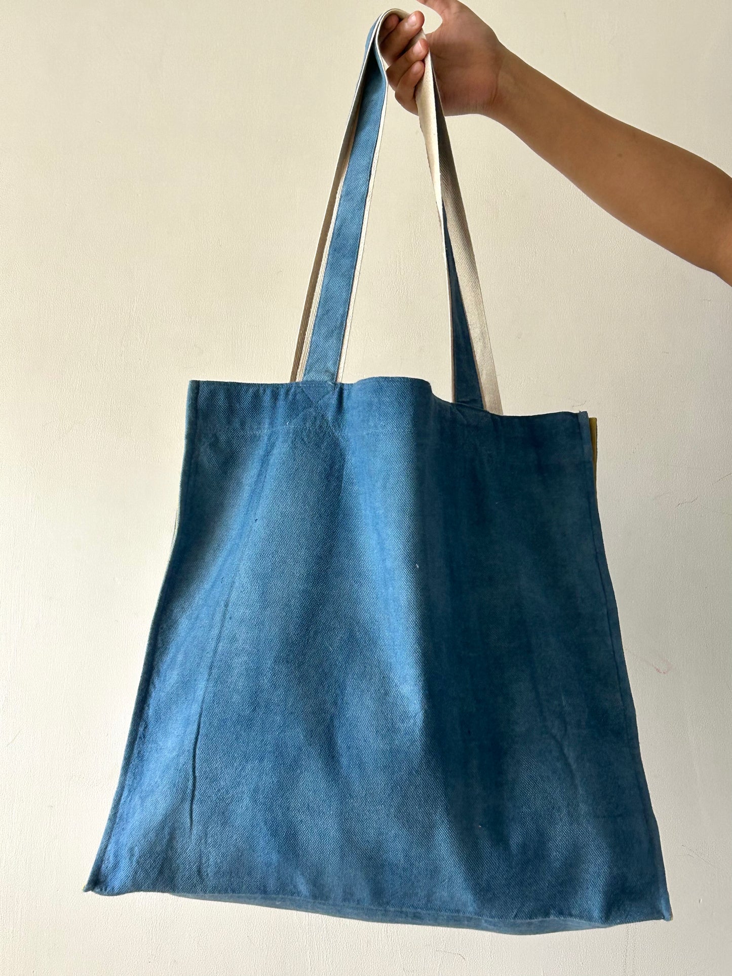 Indigo Two Tone Canvas Tote Bag