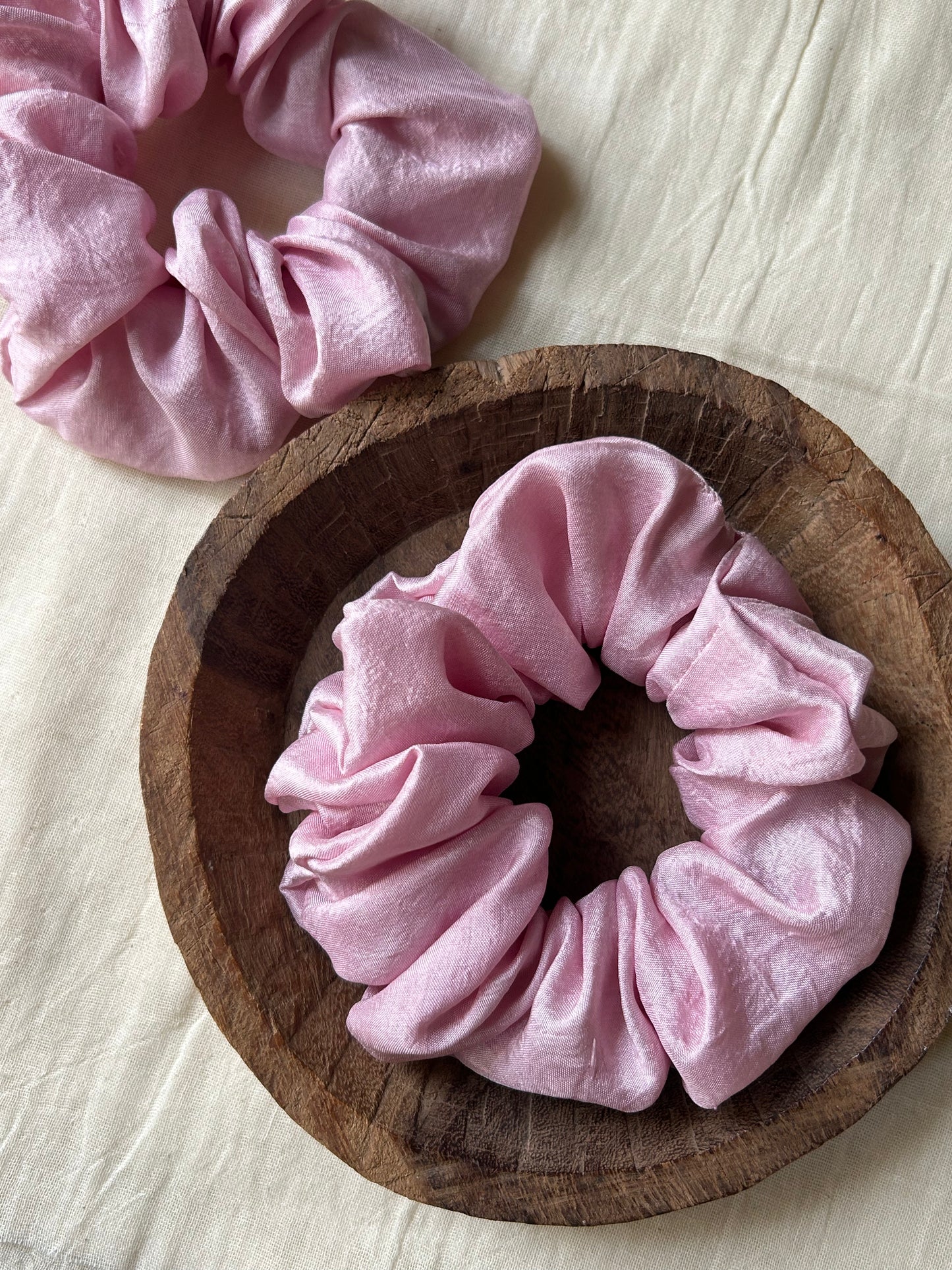 Blush Pink Silk Scrunchie