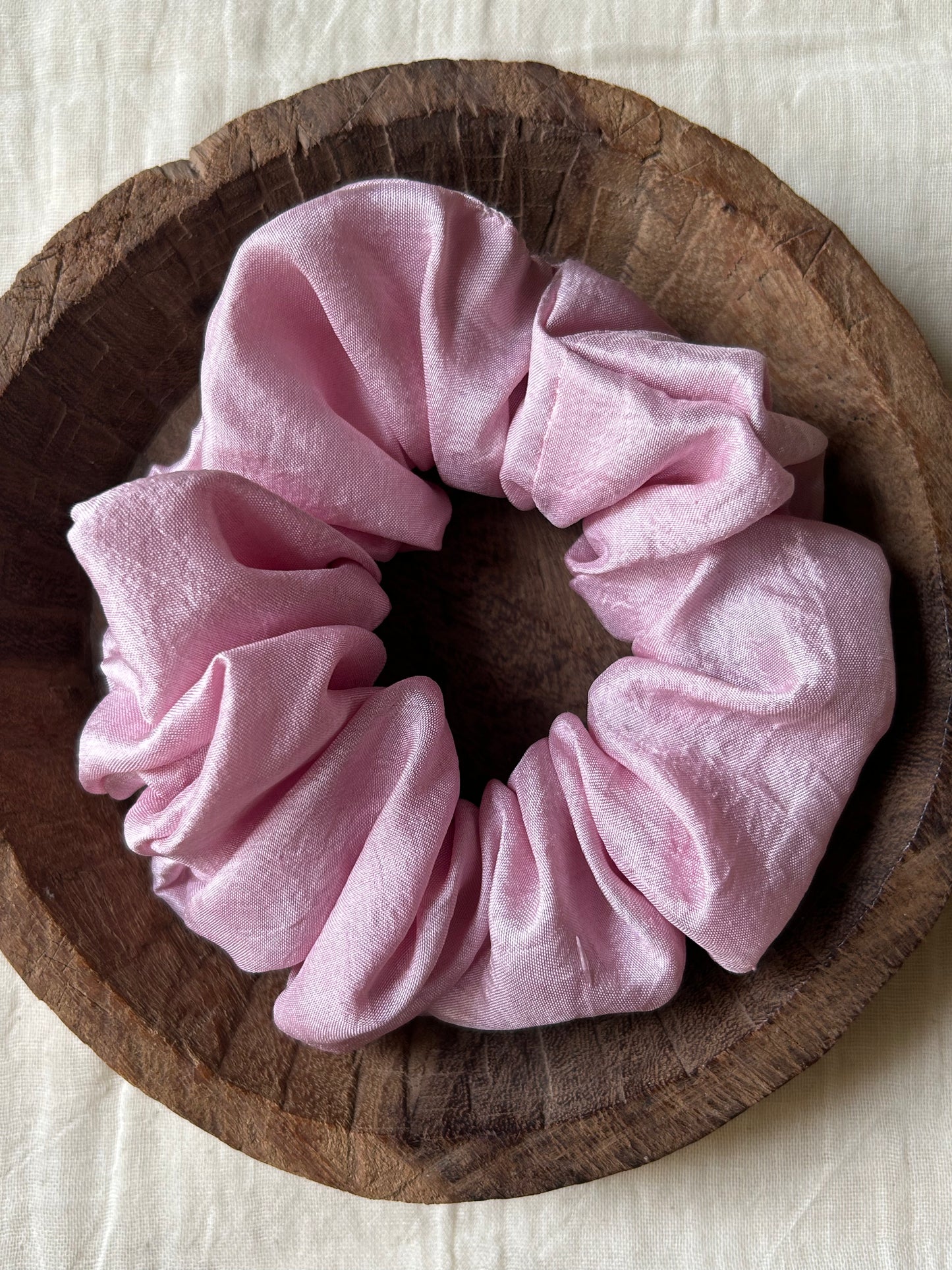 Blush Pink Silk Scrunchie