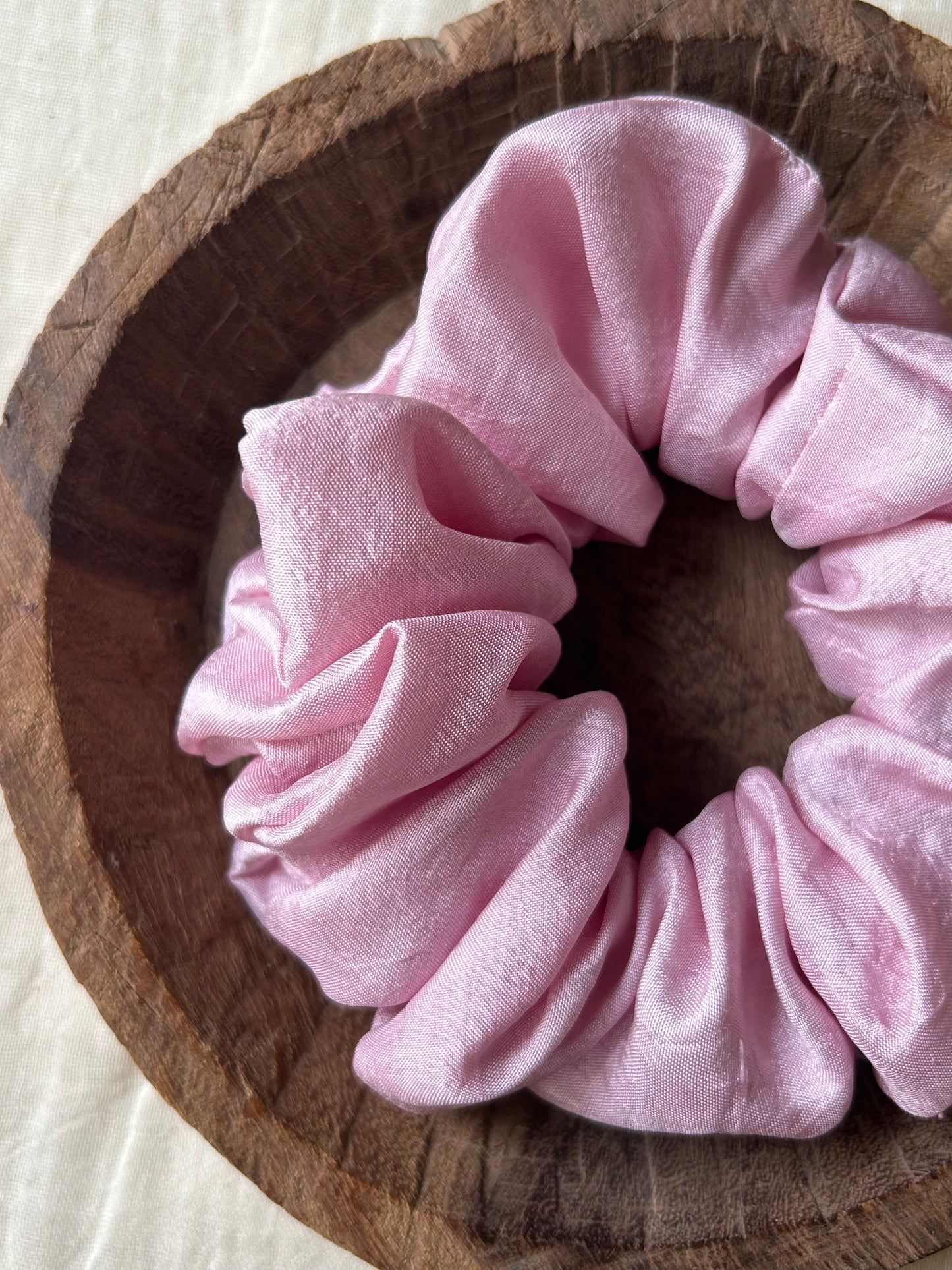 Blush Pink Silk Scrunchie