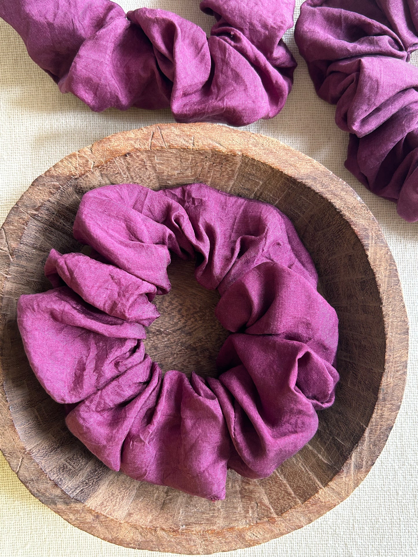 Aubergine Silk Scrunchie