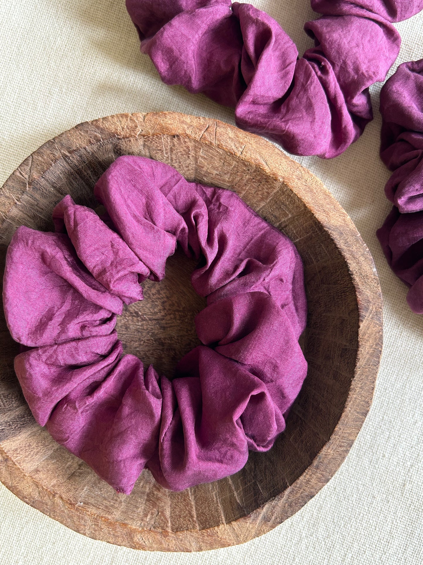 Aubergine Silk Scrunchie