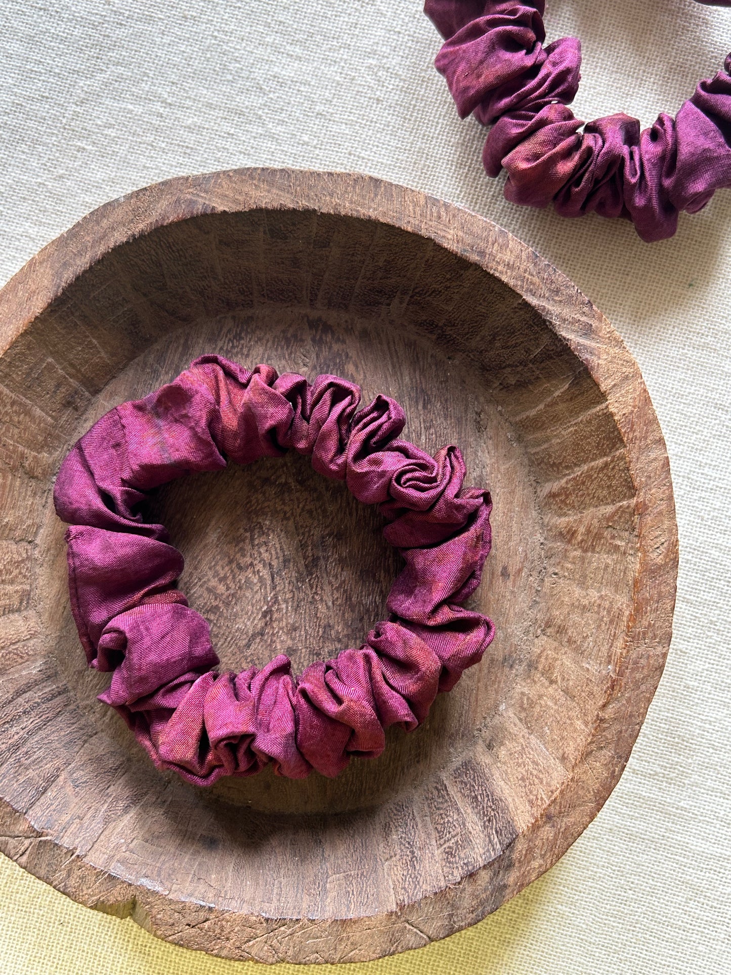 Small Magenta Silk Scrunchie