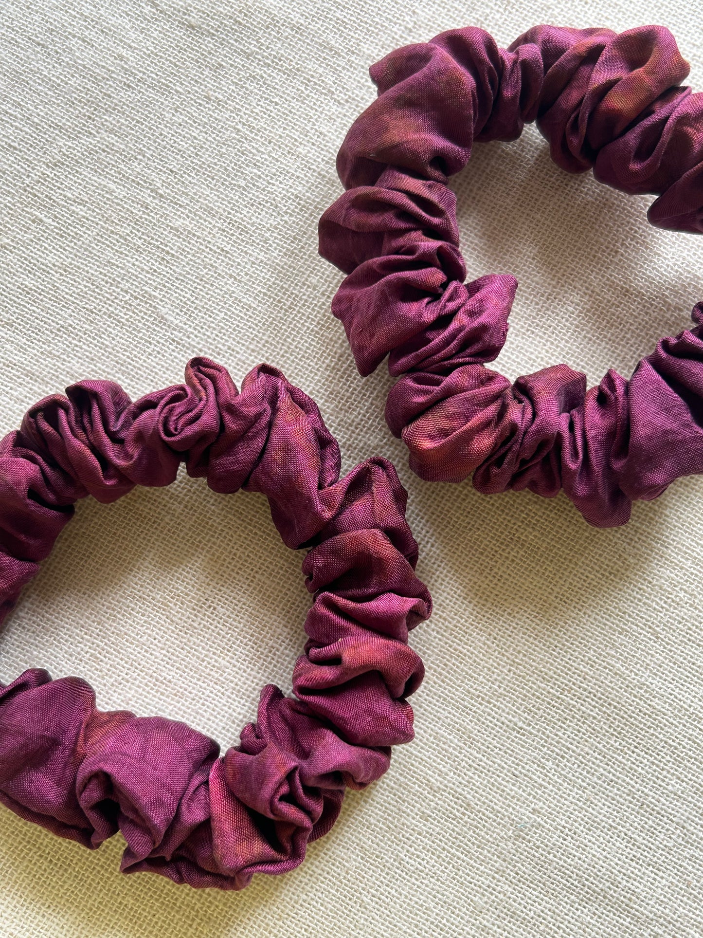 Small Magenta Silk Scrunchie