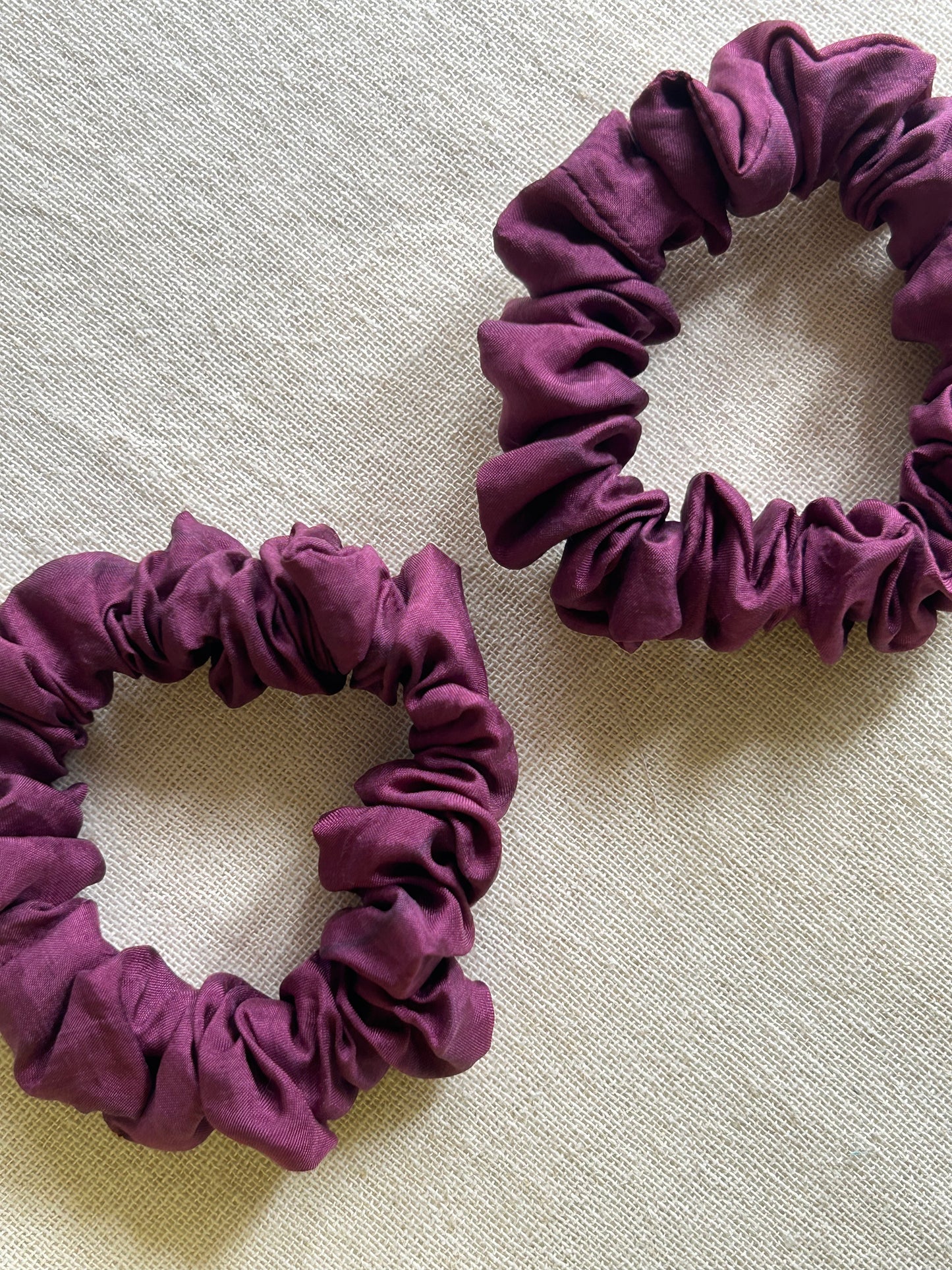 Small Magenta Silk Scrunchie