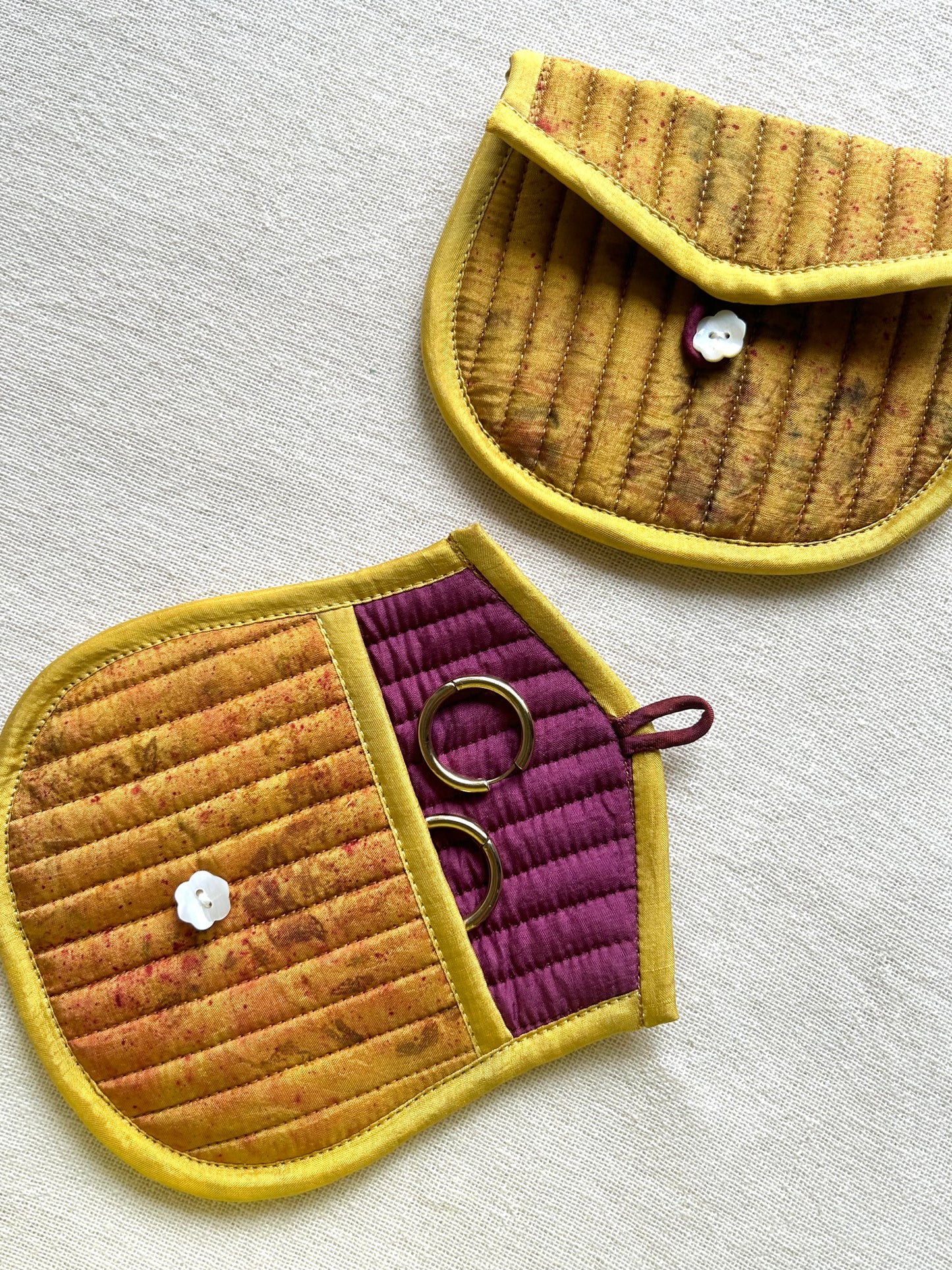 Sunveil Silk Quilted Trinket Pouch