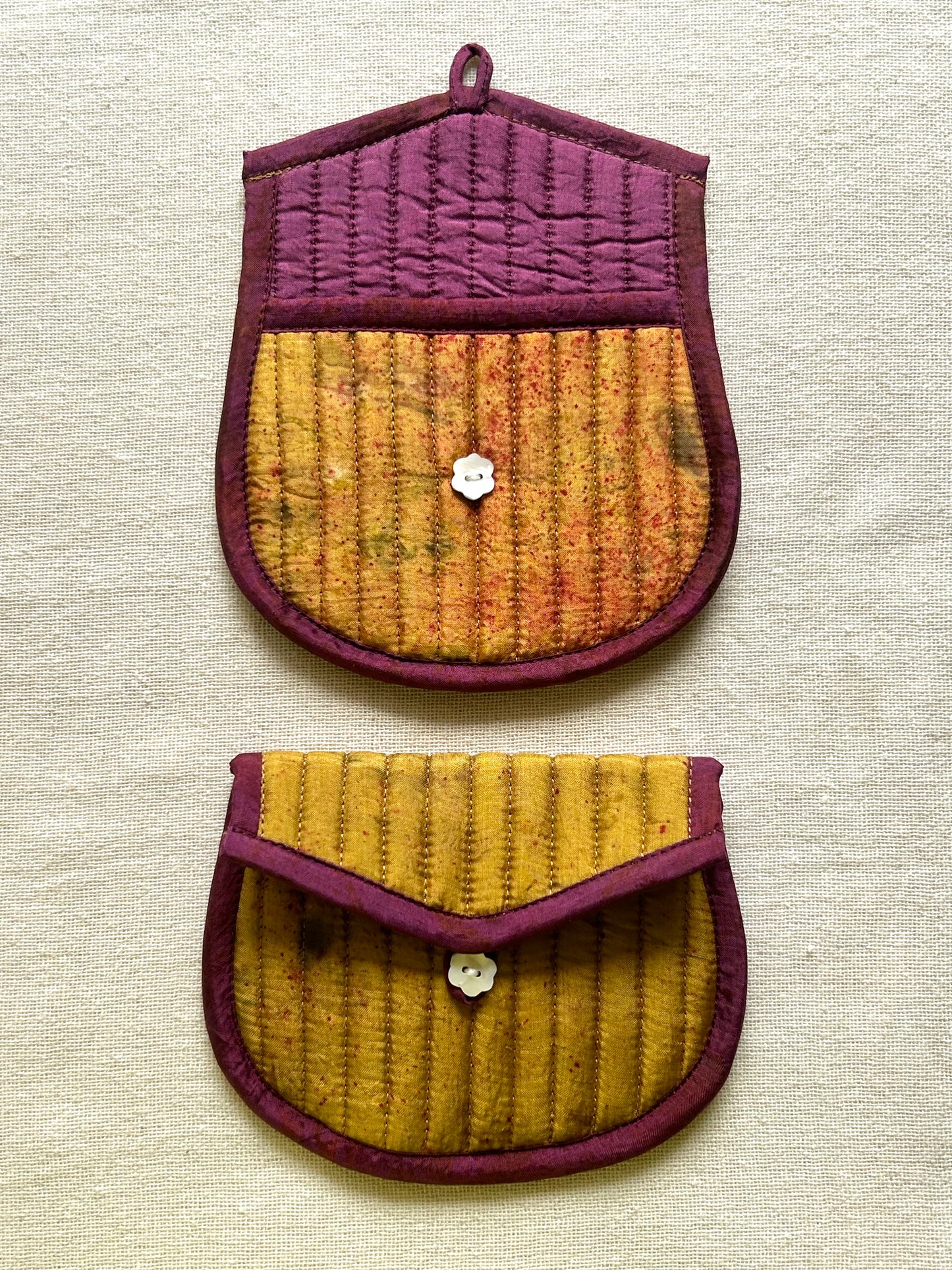 Wildbloom Silk Quilted Trinket Pouch