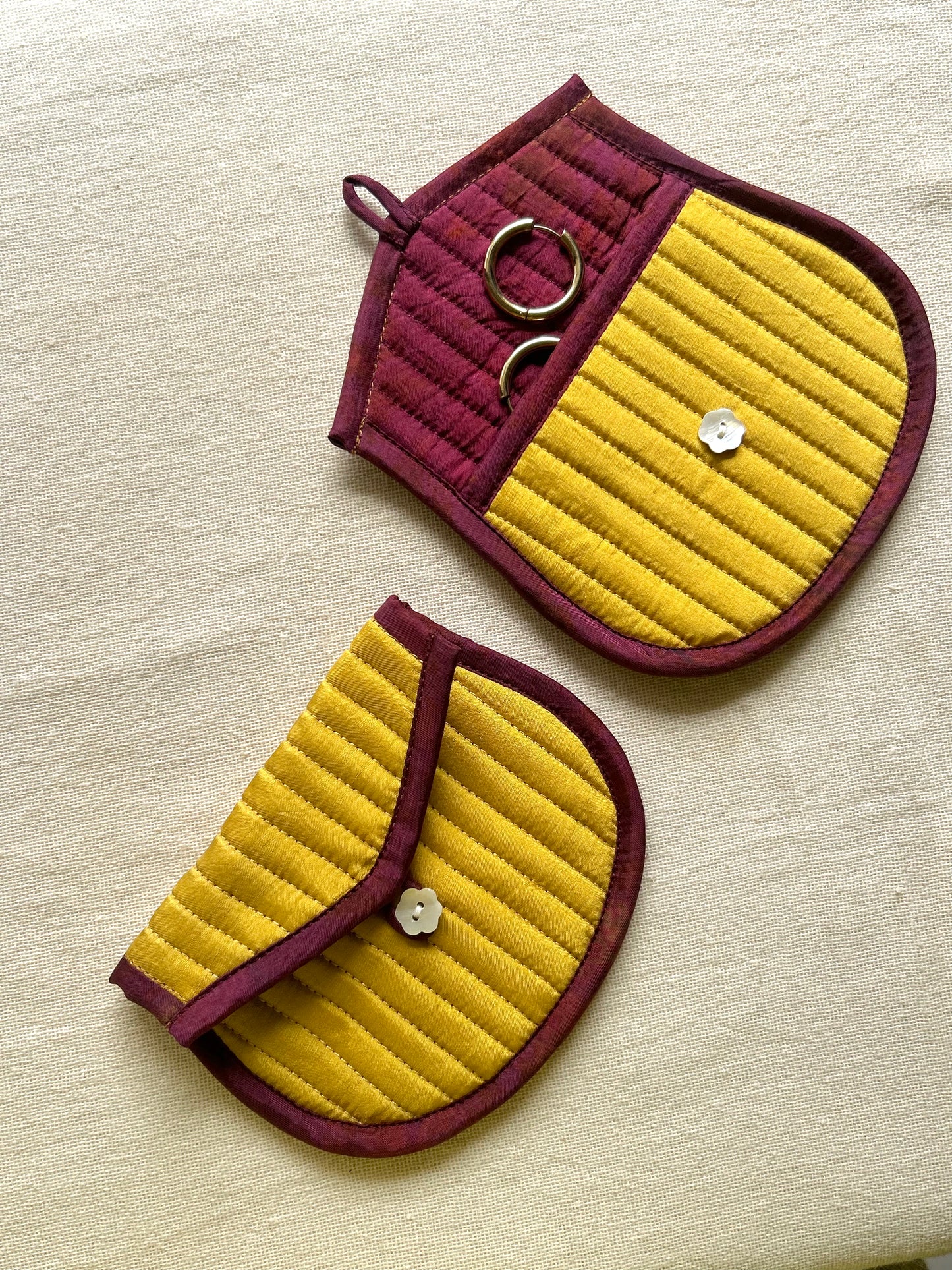 Grove Silk Quilted Trinket Pouch