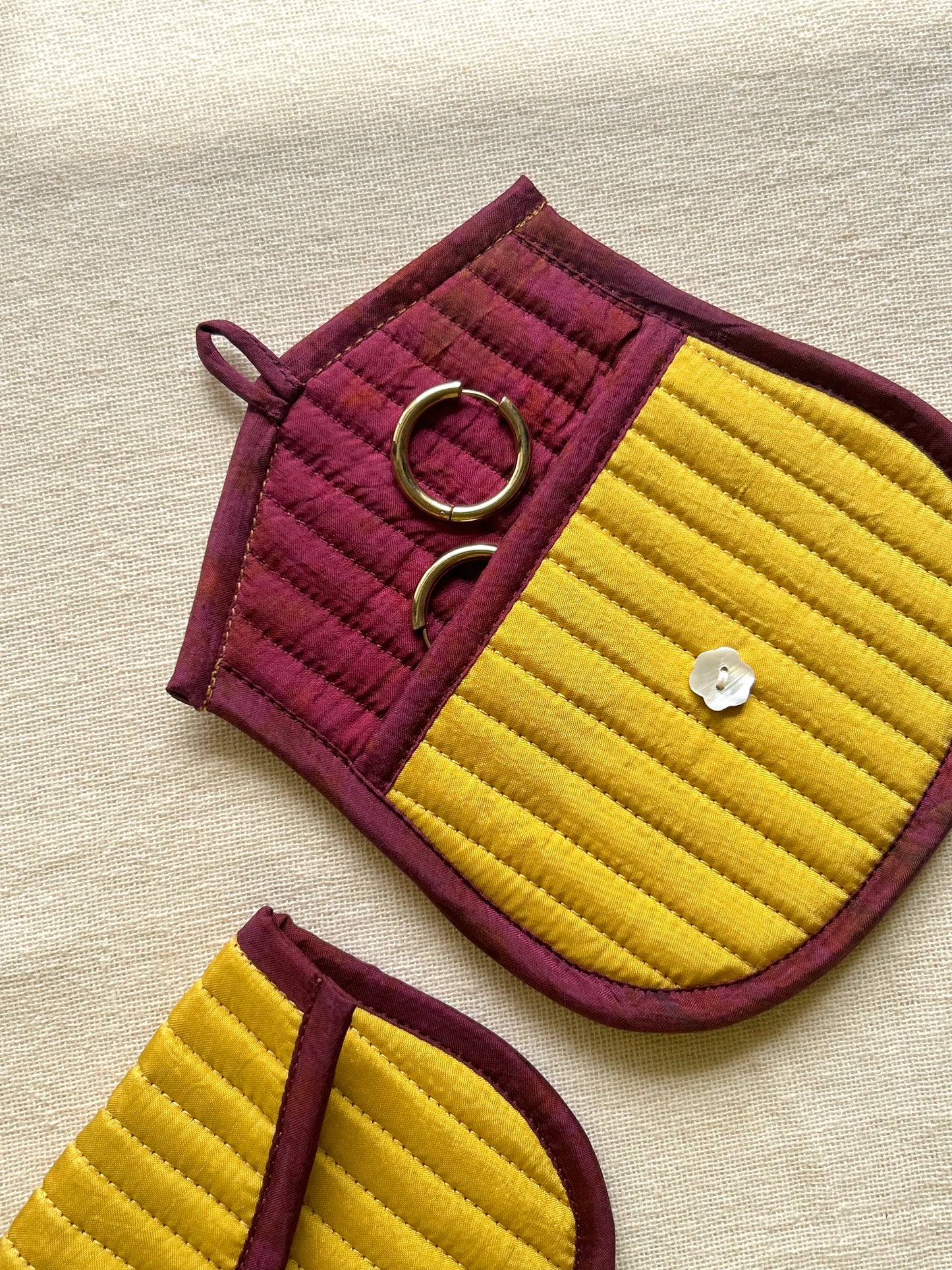 Grove Silk Quilted Trinket Pouch