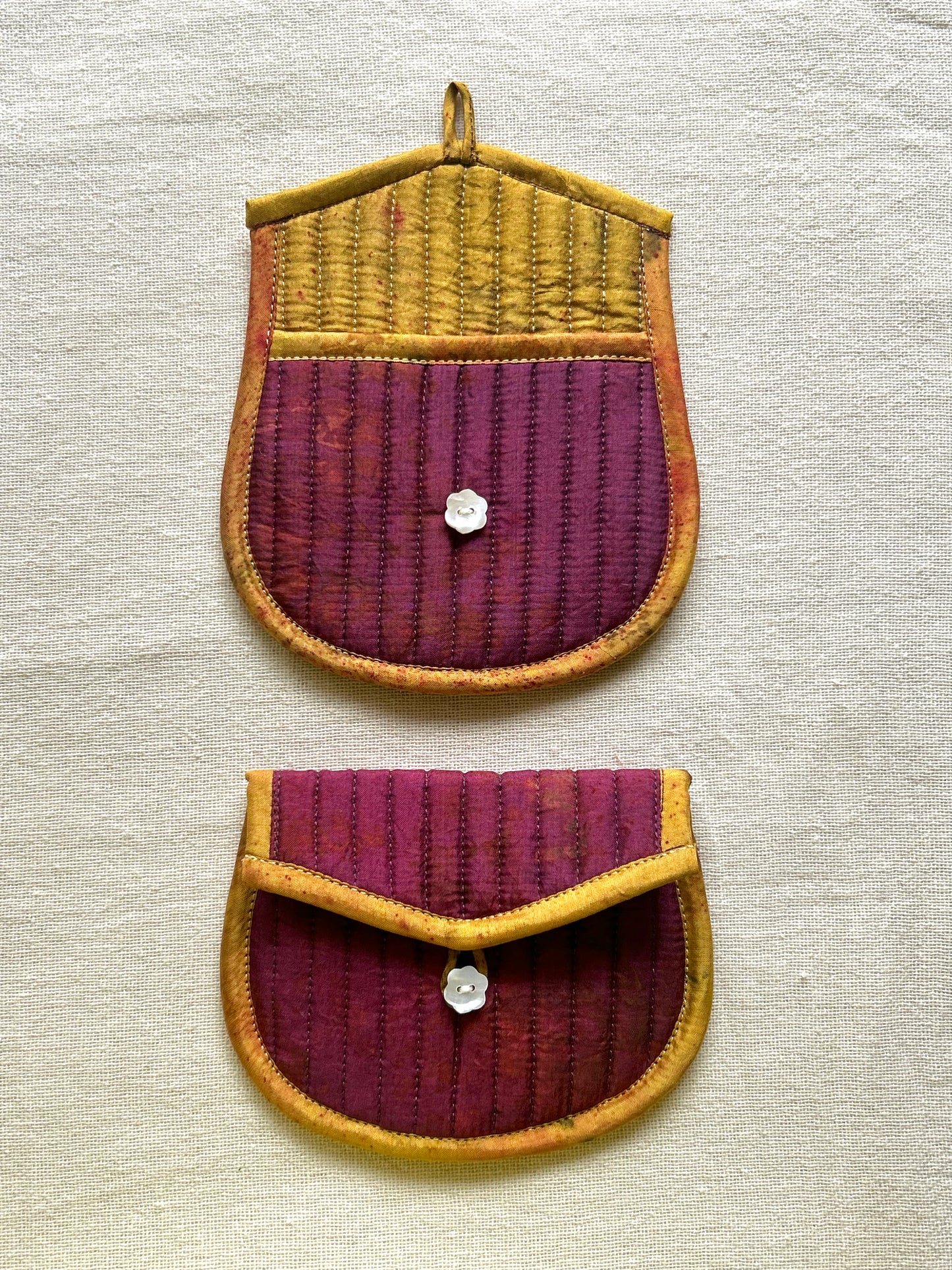 Wisteria Silk Quilted Trinket Pouch