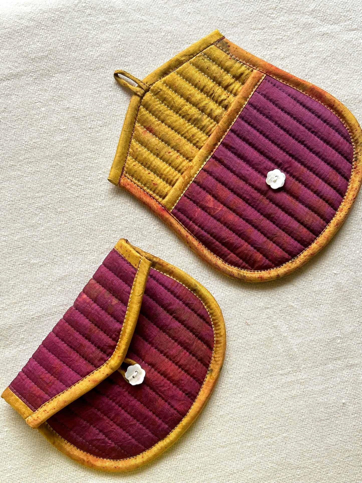 Wisteria Silk Quilted Trinket Pouch
