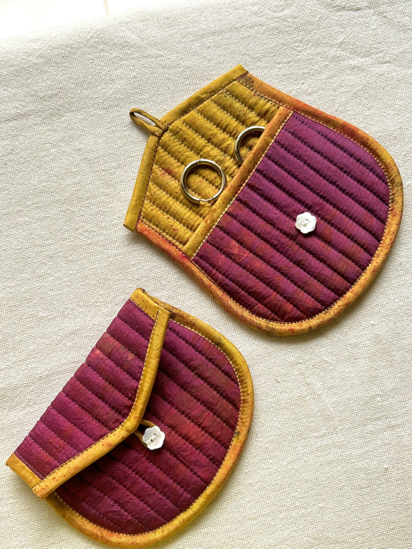 Wisteria Silk Quilted Trinket Pouch