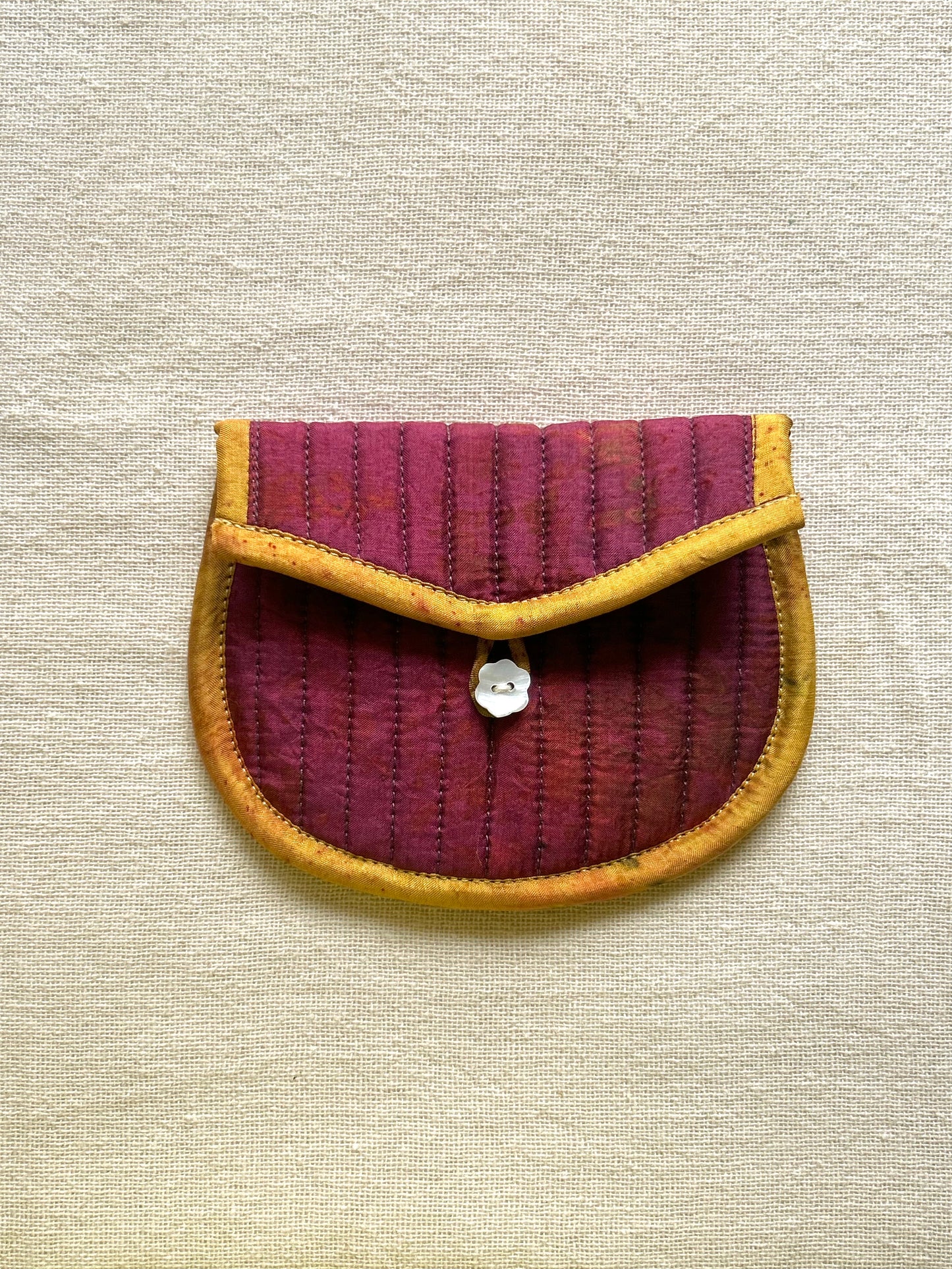 Wisteria Silk Quilted Trinket Pouch