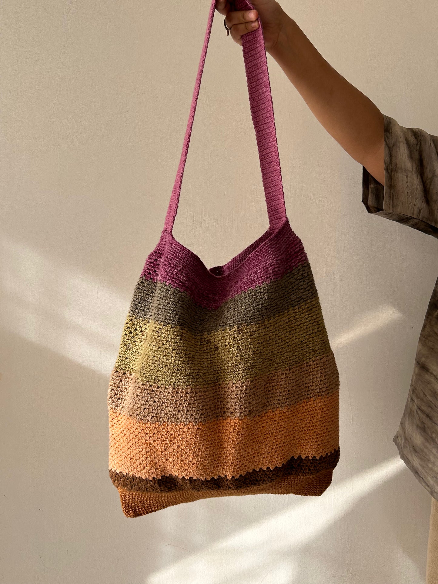 Banded Crochet Bag