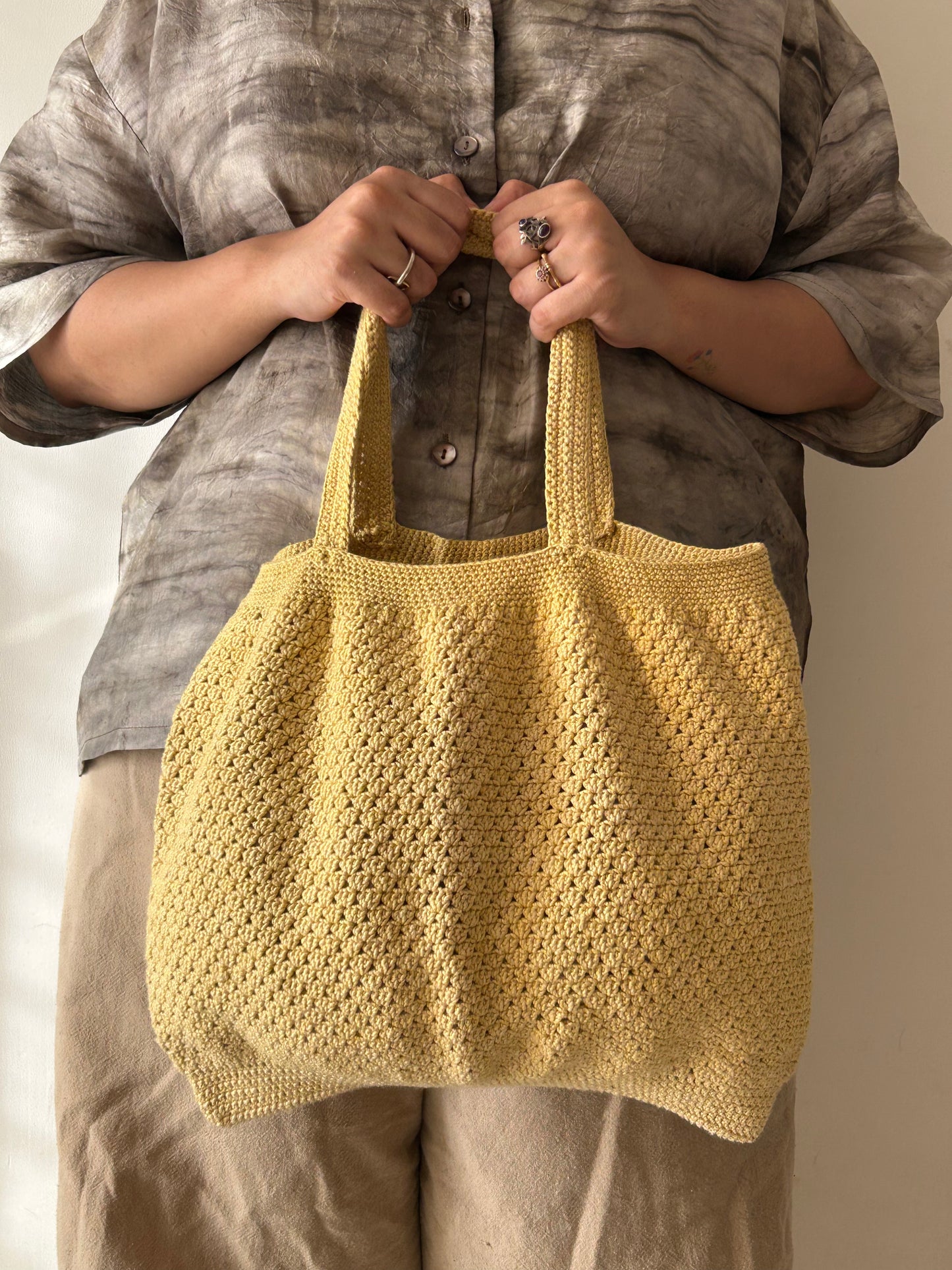Sunflower Yellow Crochet Bag