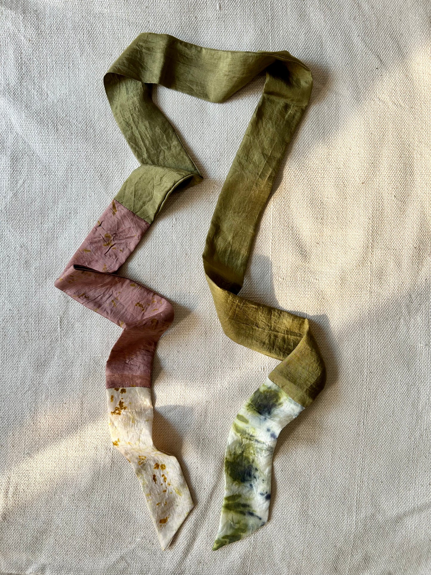 Green Meadow Silk Hair Ribbon