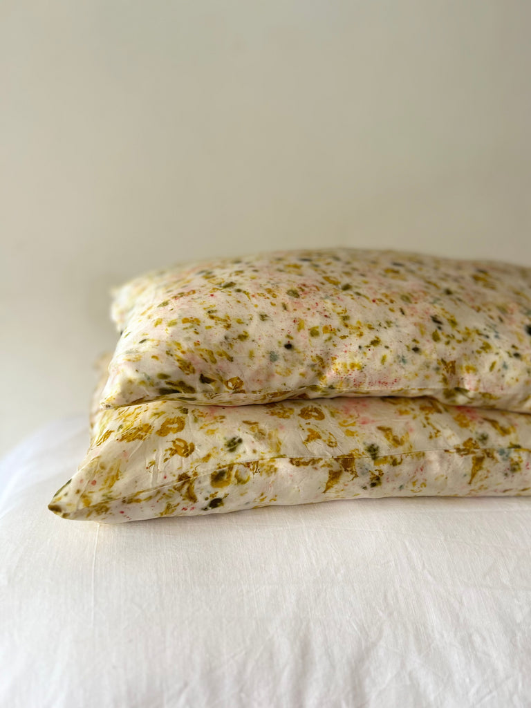 Floral Satin Silk Pillowcases - Set of 2
