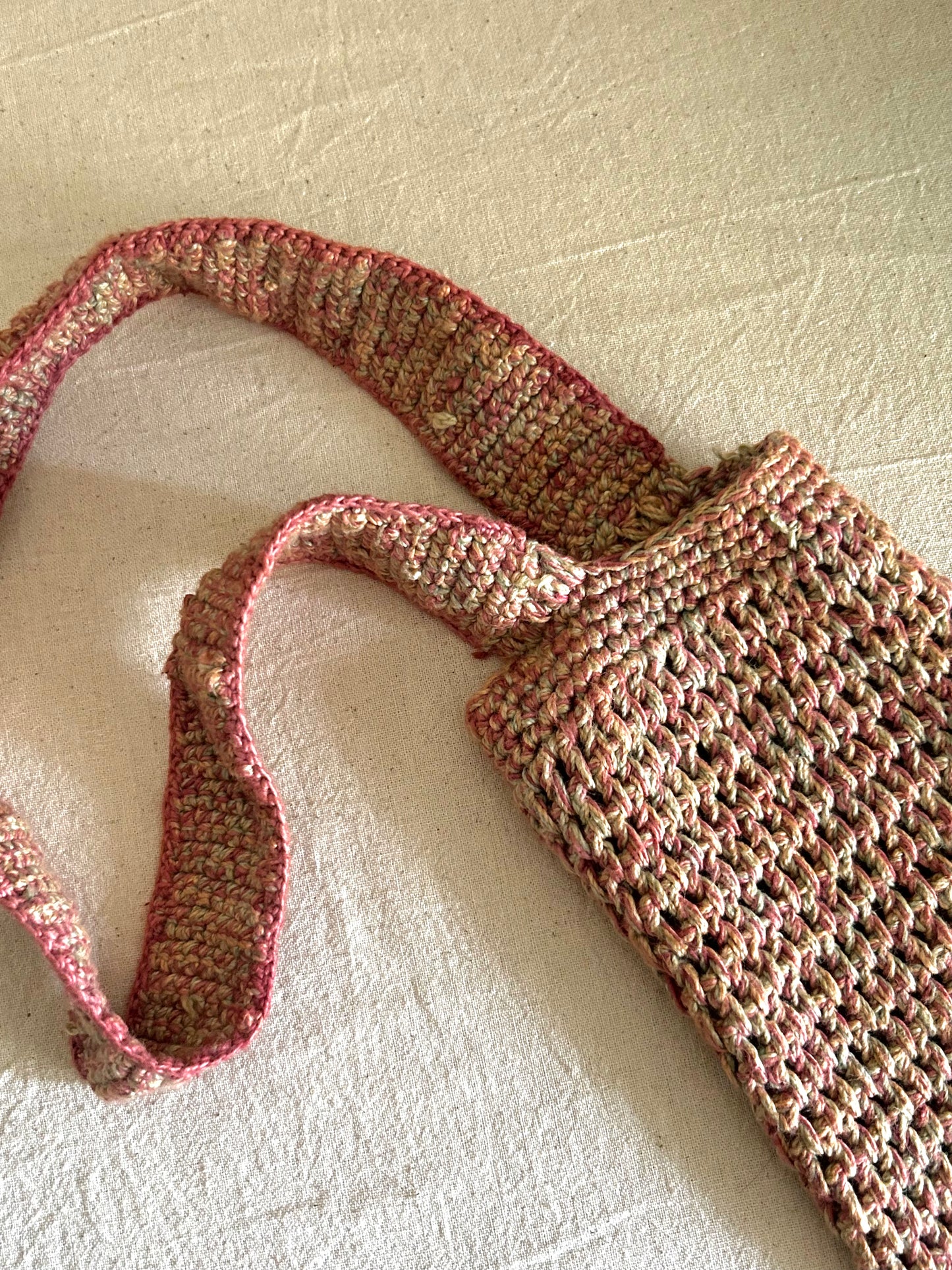 Periwinkle Plant Dyed Crochet Bottle Holder