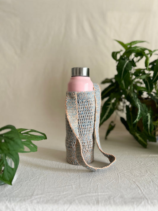 Stream Plant Dyed Crochet Bottle Holder