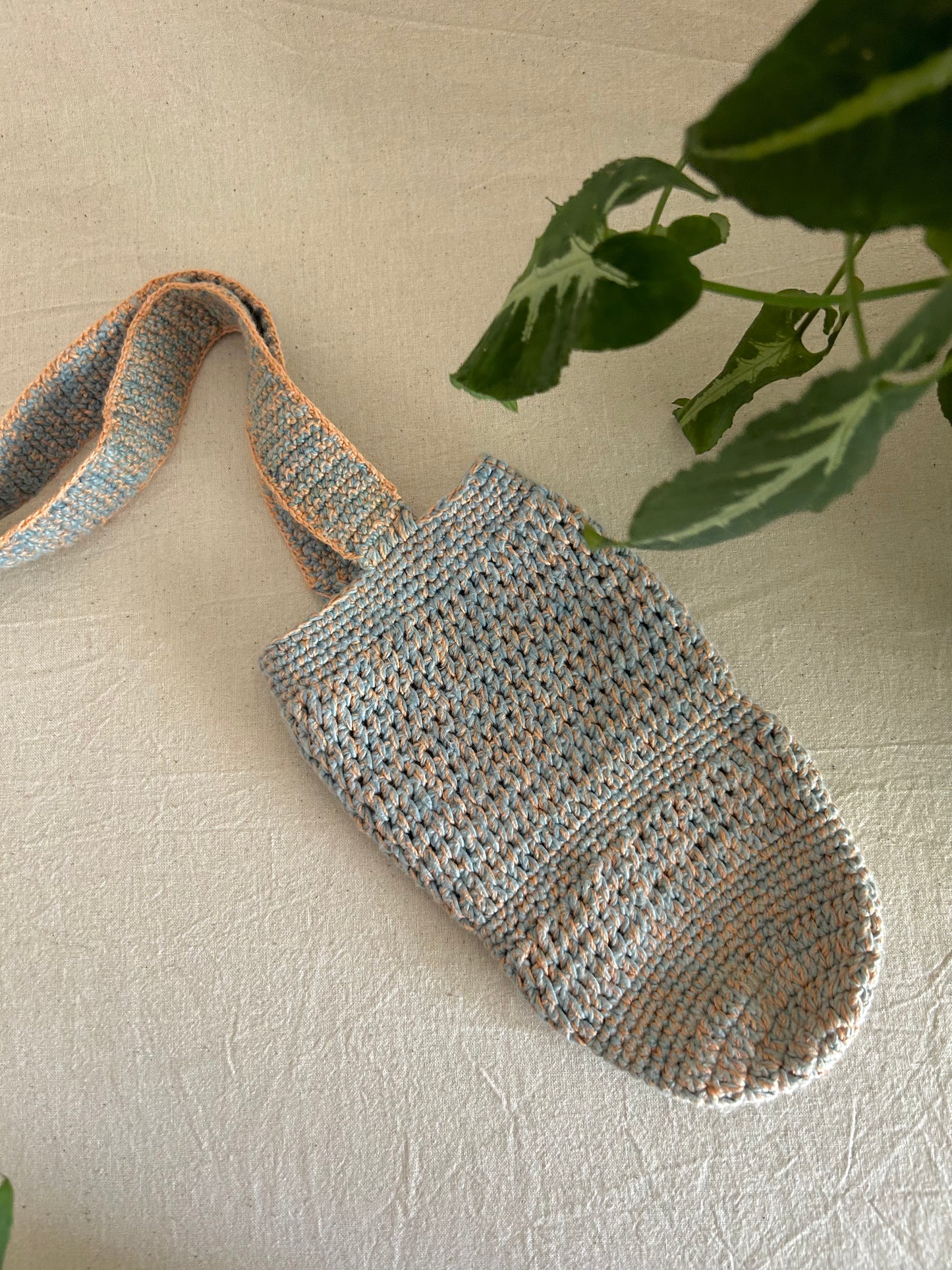 Stream Plant Dyed Crochet Bottle Holder