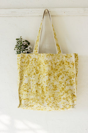 Naturally dyed canvas large tote bag