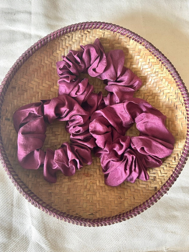 Aubergine Silk Scrunchie