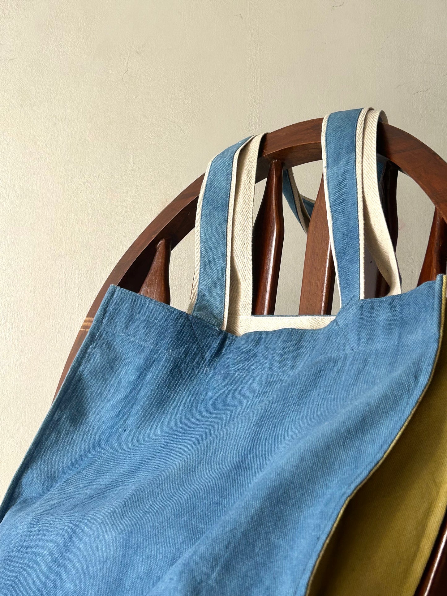 Indigo Two Tone Canvas Tote Bag