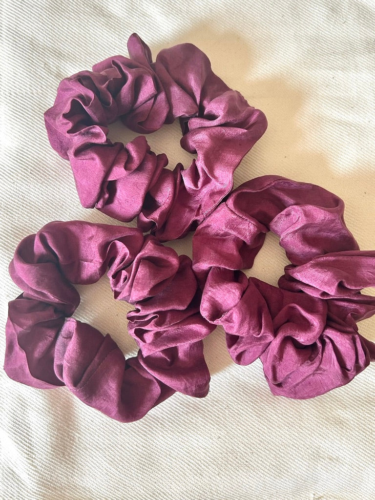 Aubergine Silk Scrunchie