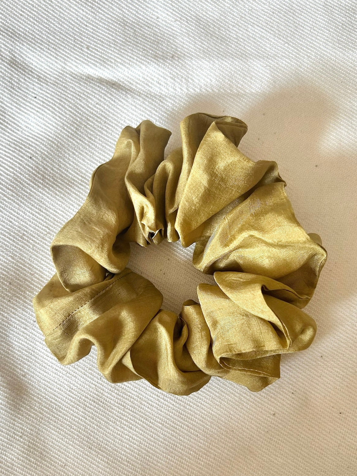 Olive Silk Scrunchie