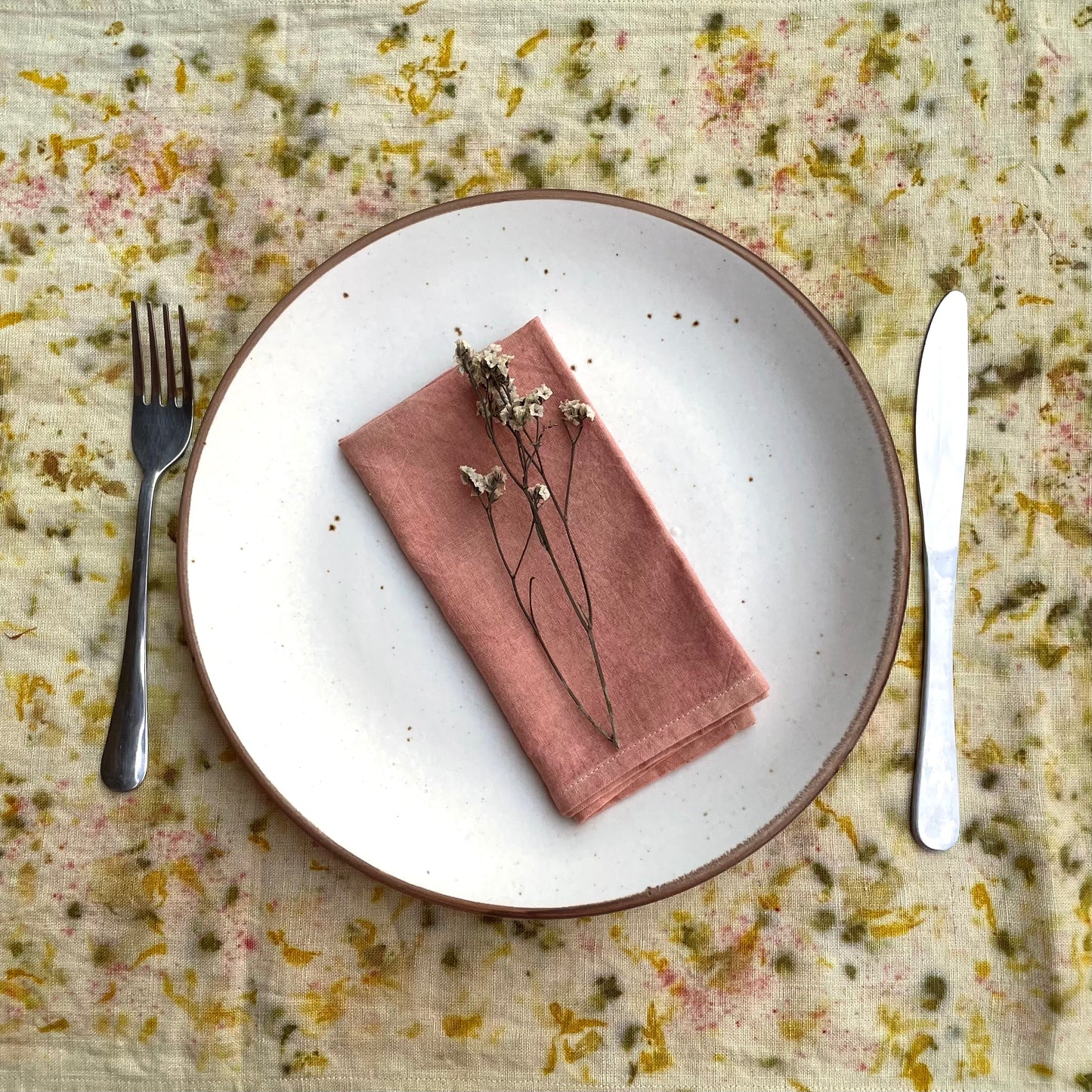 Organic Cotton Khadi Napkin - Madder Pink