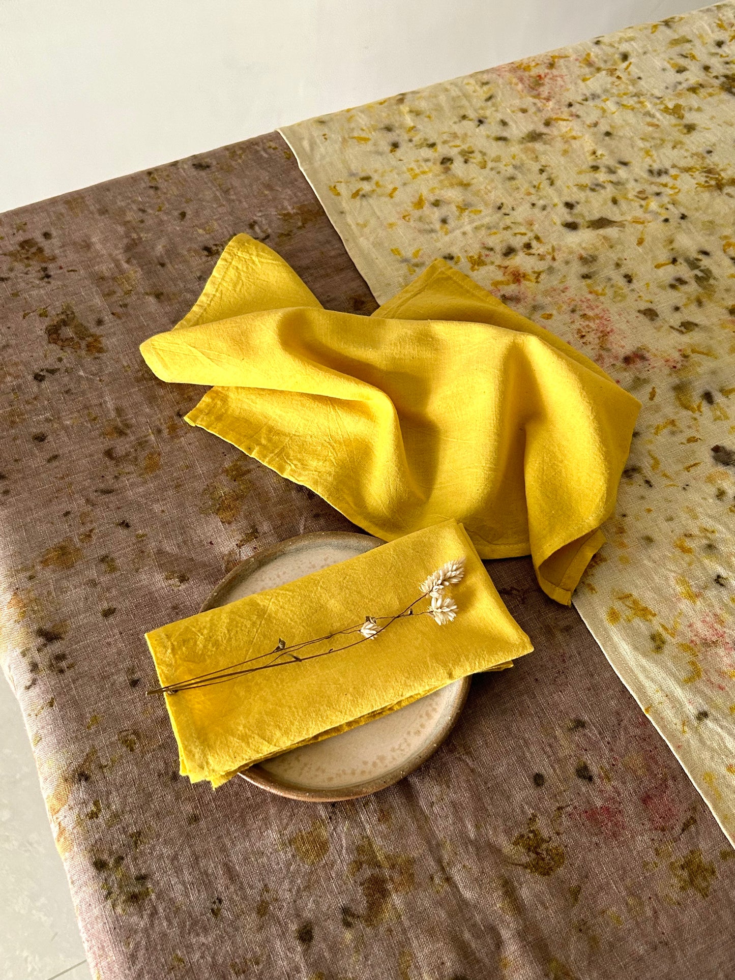 Organic Cotton Khadi Napkin - Marigold Yellow