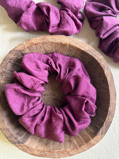 Aubergine Silk Scrunchie