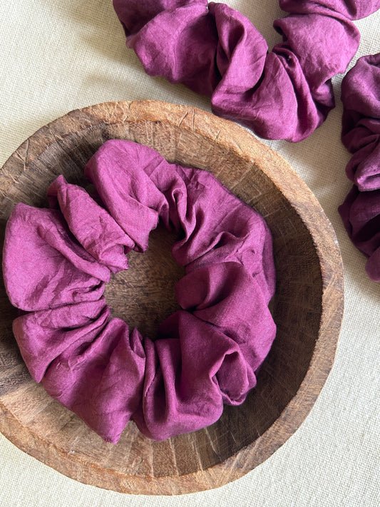 Aubergine Silk Scrunchie
