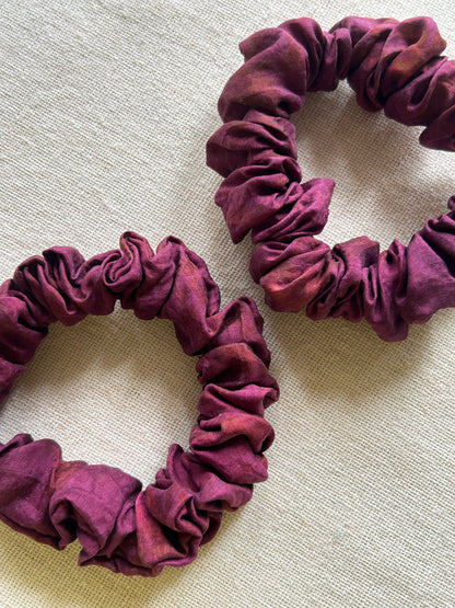 Small Magenta Silk Scrunchie