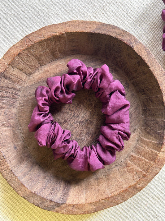 Small Magenta Silk Scrunchie