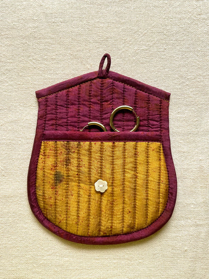 Wildbloom Silk Quilted Trinket Pouch