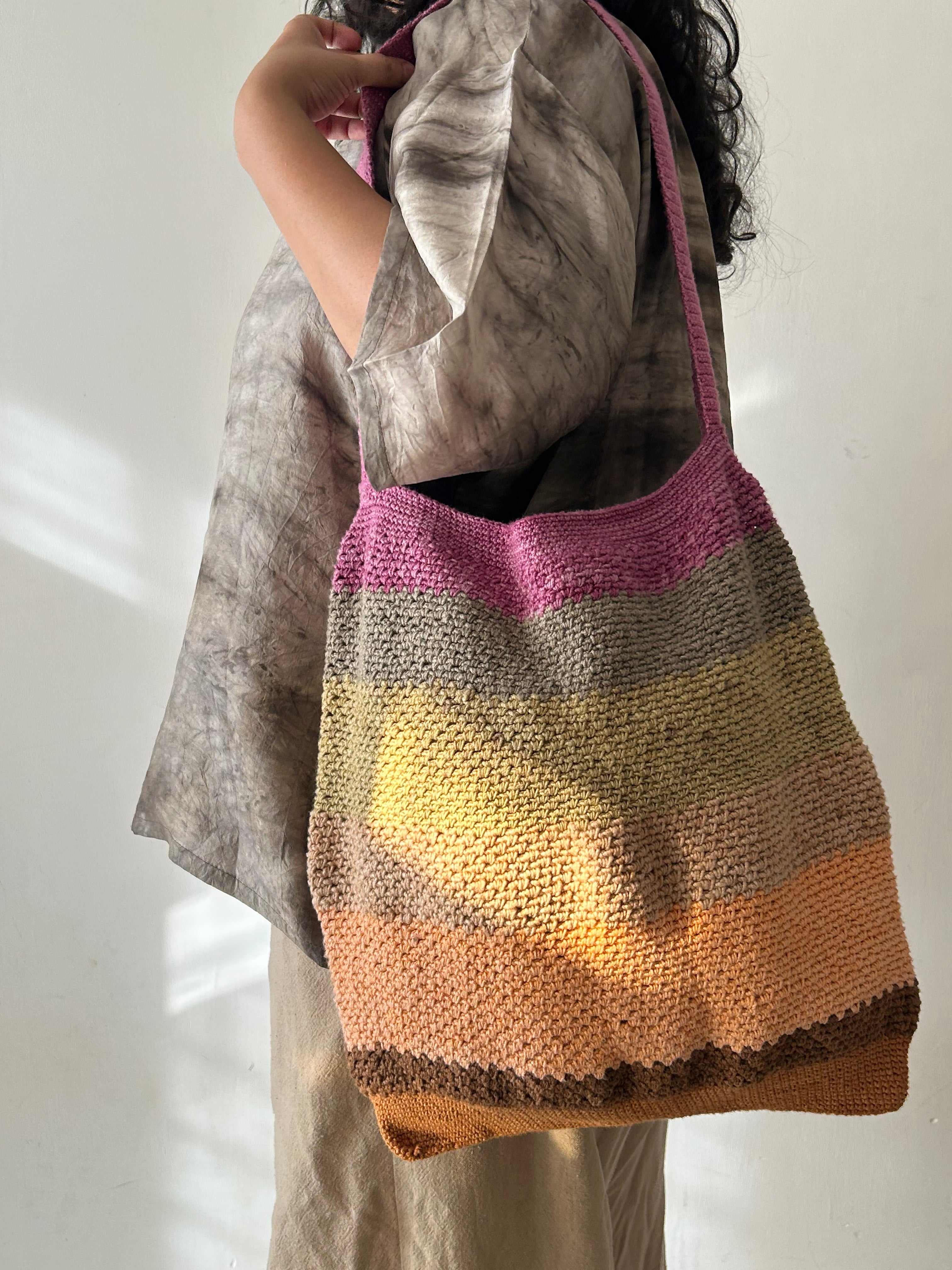 Banded Crochet Bag
