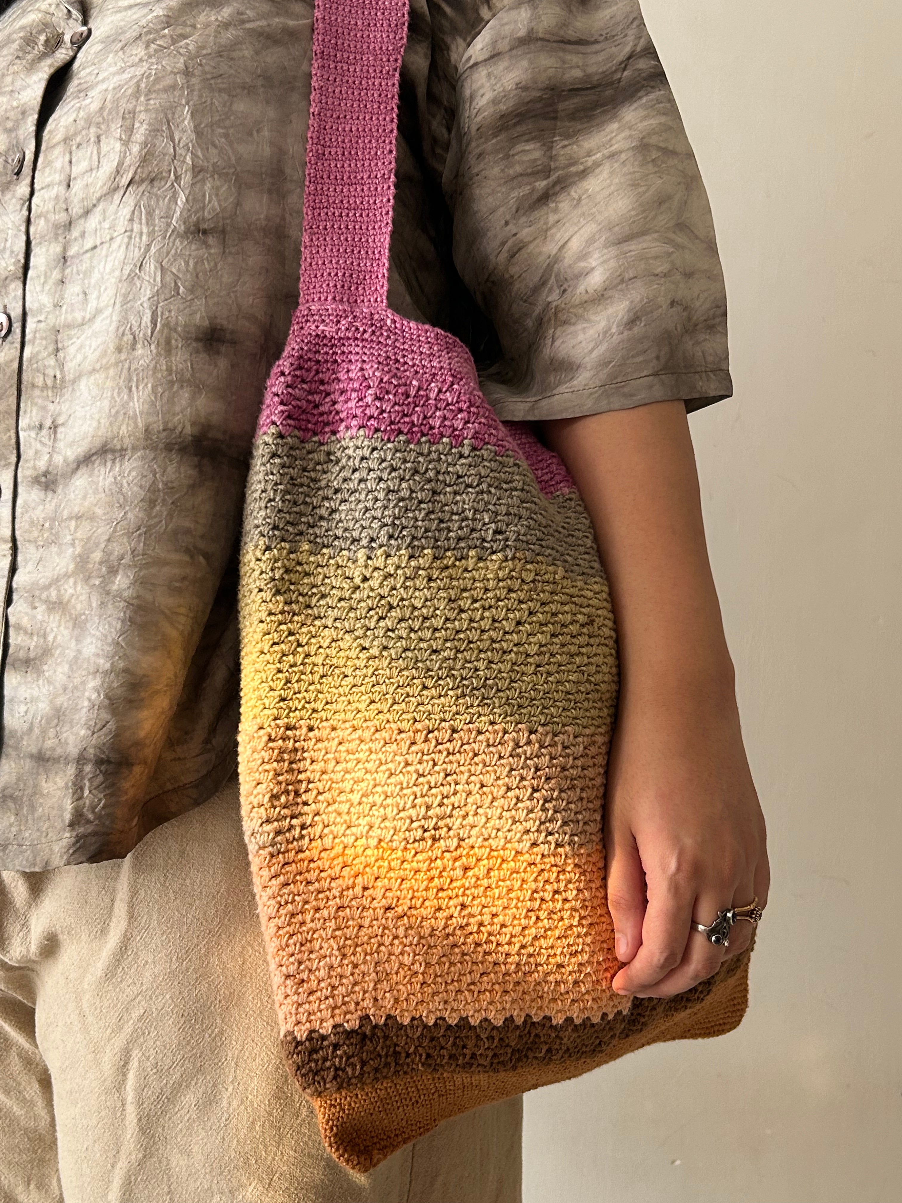 Banded Crochet Bag