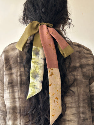 Green Meadow Silk Hair Ribbon