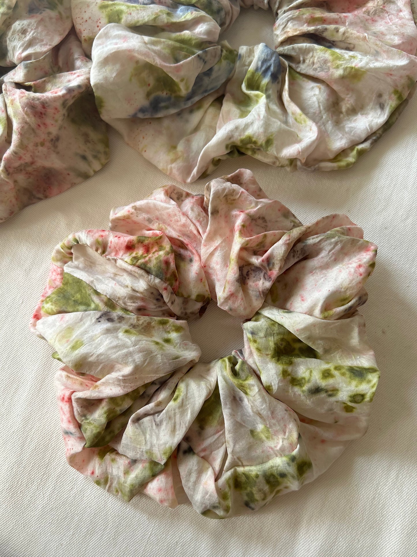 Oversized Floral Silk Scrunchie