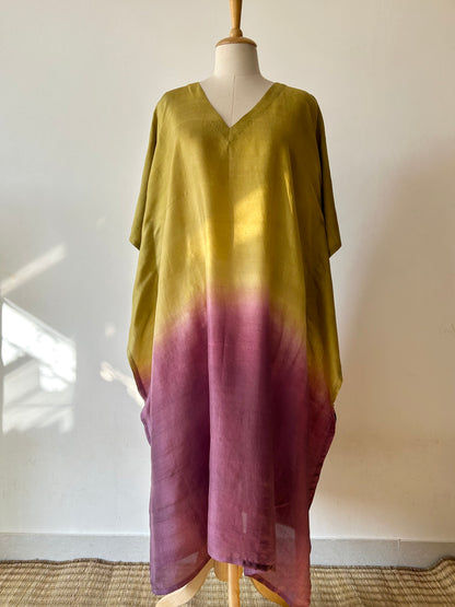 Iris Handwoven Mulberry Silk Kaftan