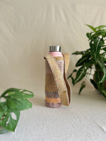 Meadow Plant Dyed Crochet Bottle Holder