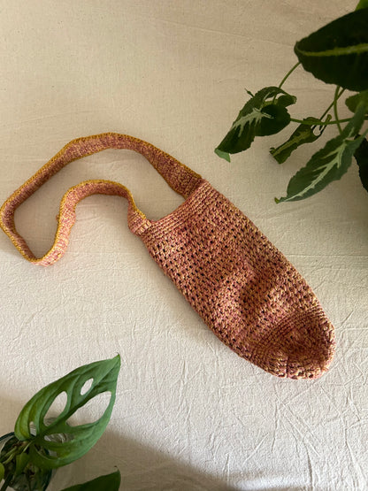 Cosmos Plant Dyed Crochet Bottle Holder