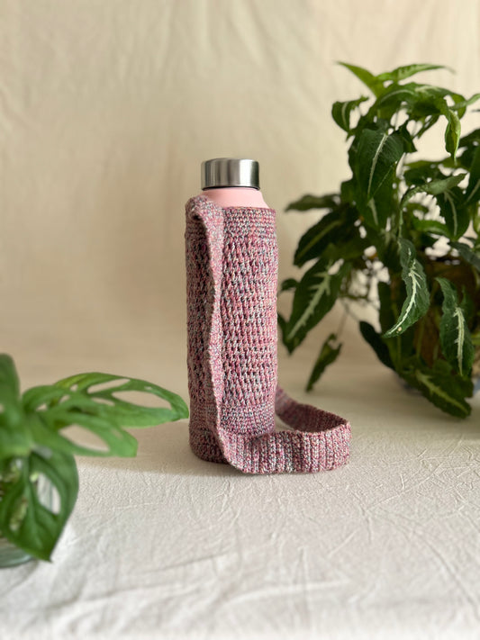 Plum Plant Dyed Crochet Bottle Holder