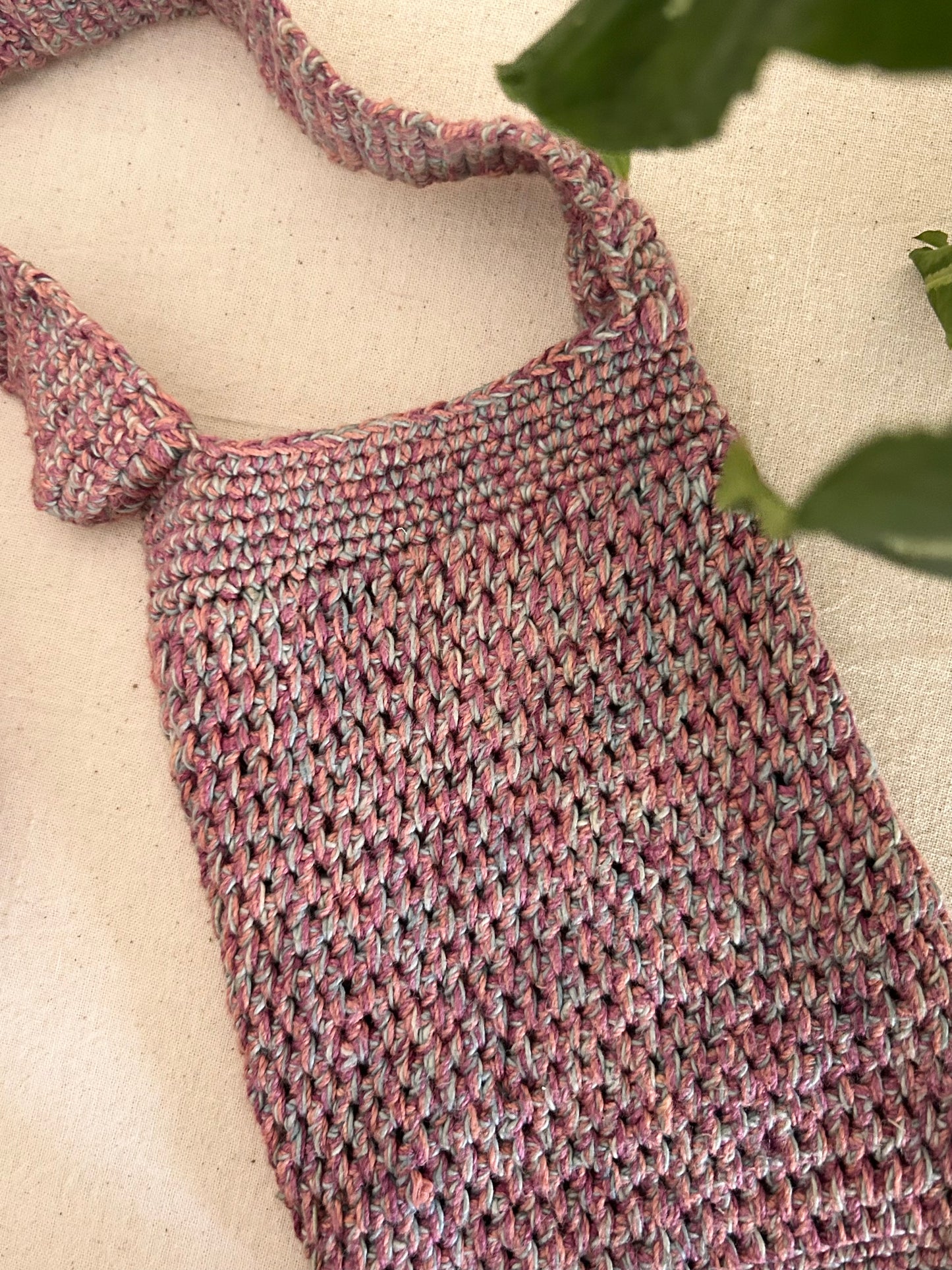 Plum Plant Dyed Crochet Bottle Holder