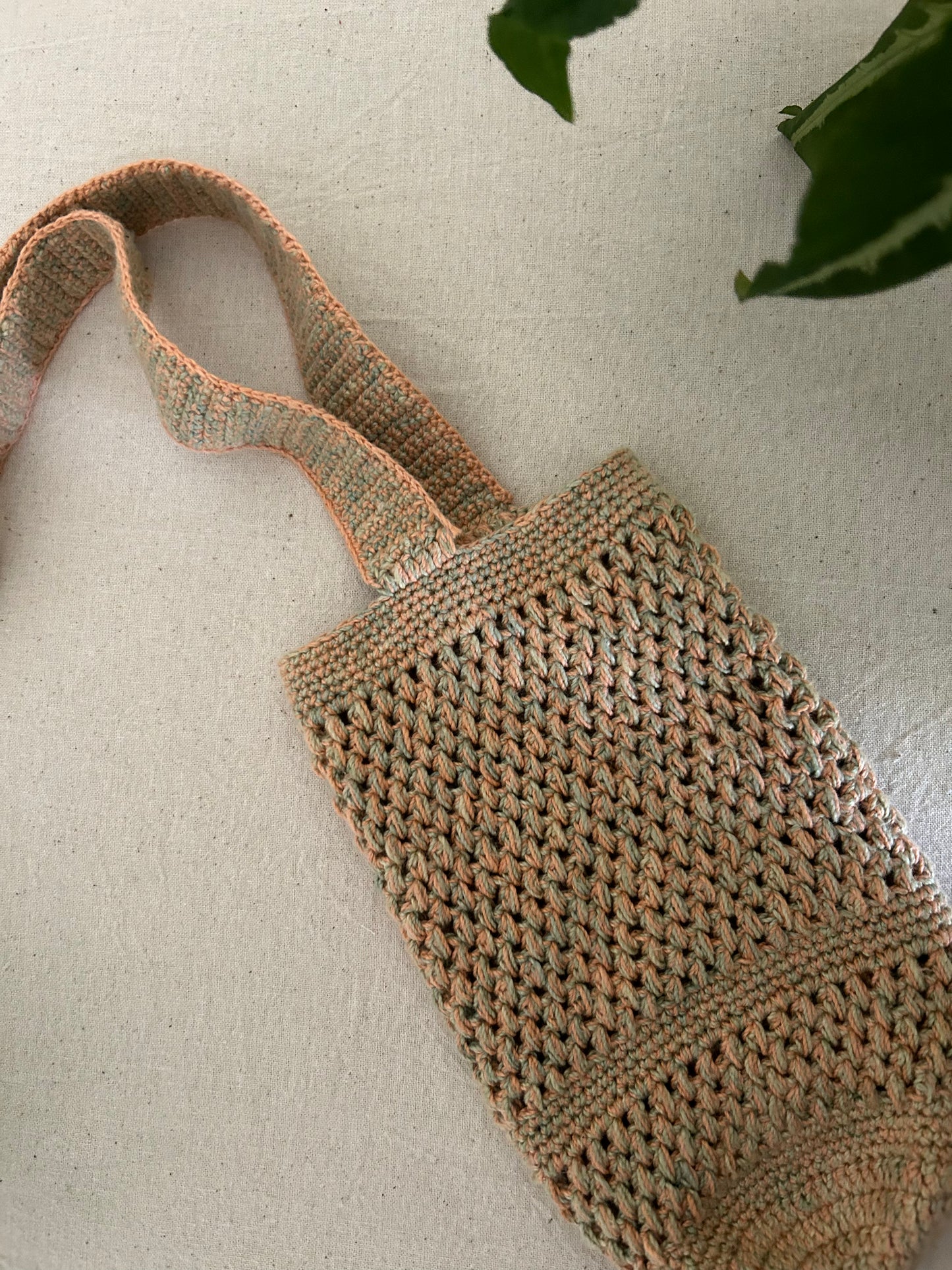 Apricot Plant Dyed Crochet Bottle Holder