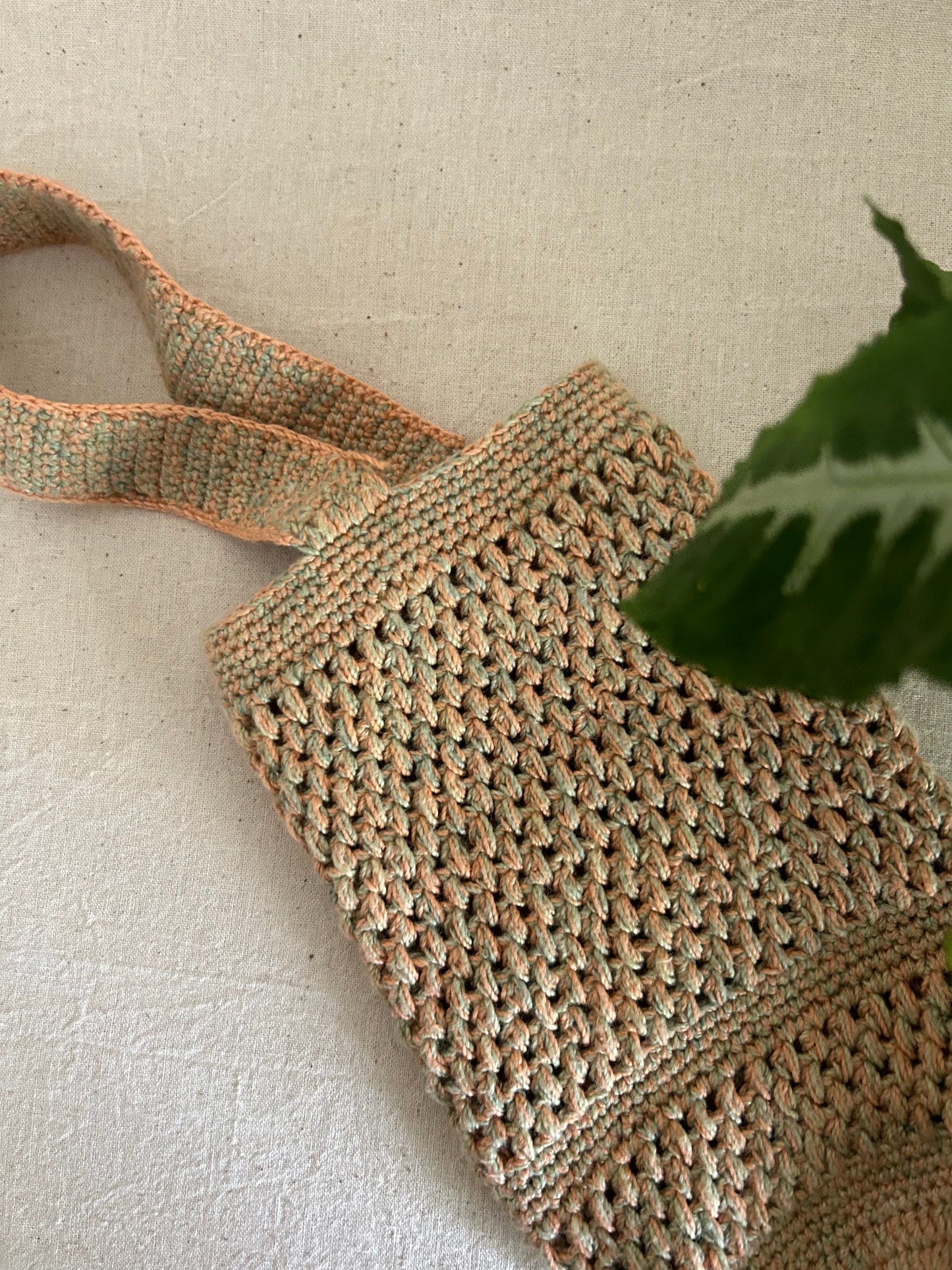 Apricot Plant Dyed Crochet Bottle Holder