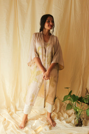 Castor Leaf Silk Kimono