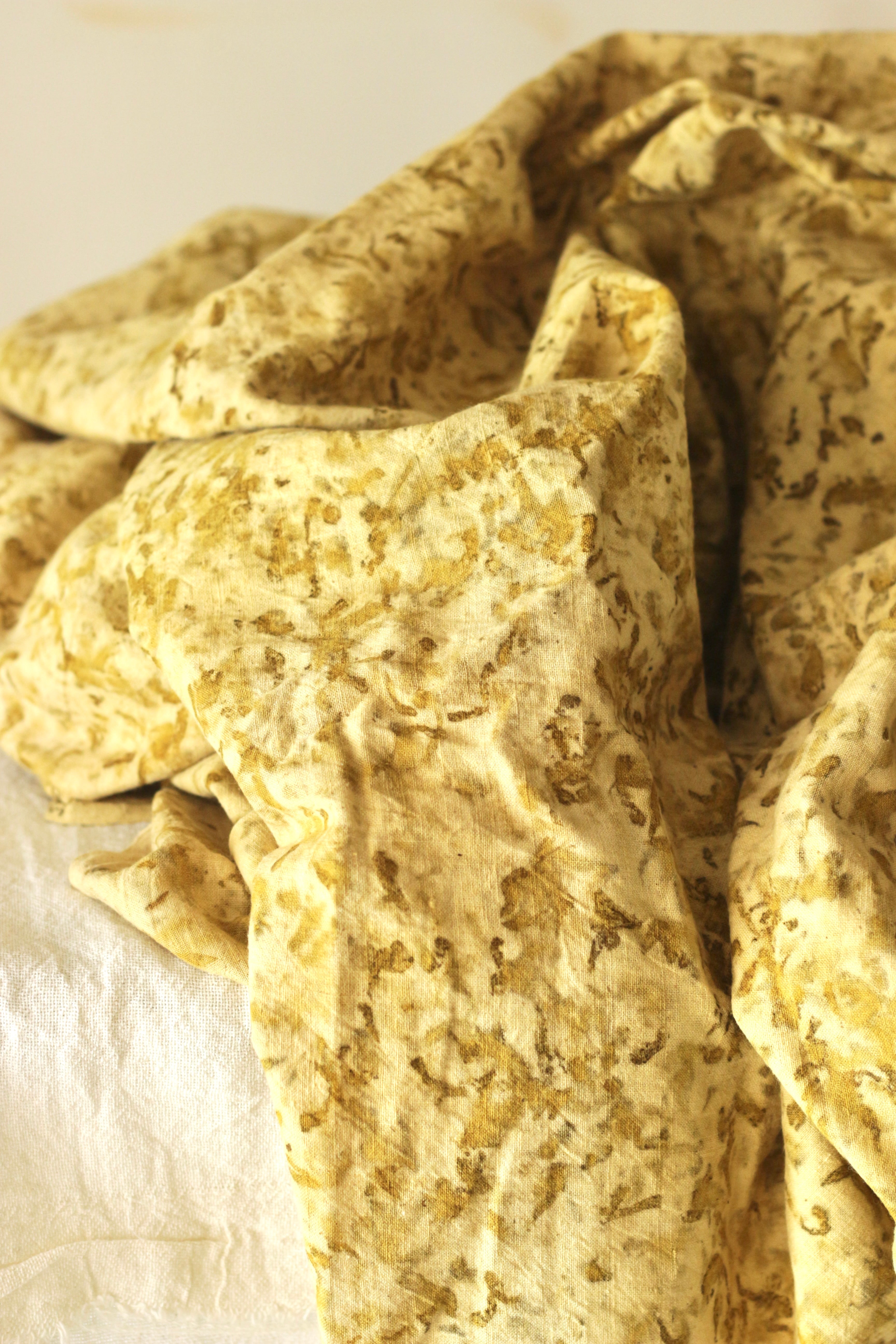 Marigold Handwoven Khadi Cotton Fabric - 1.4 meters