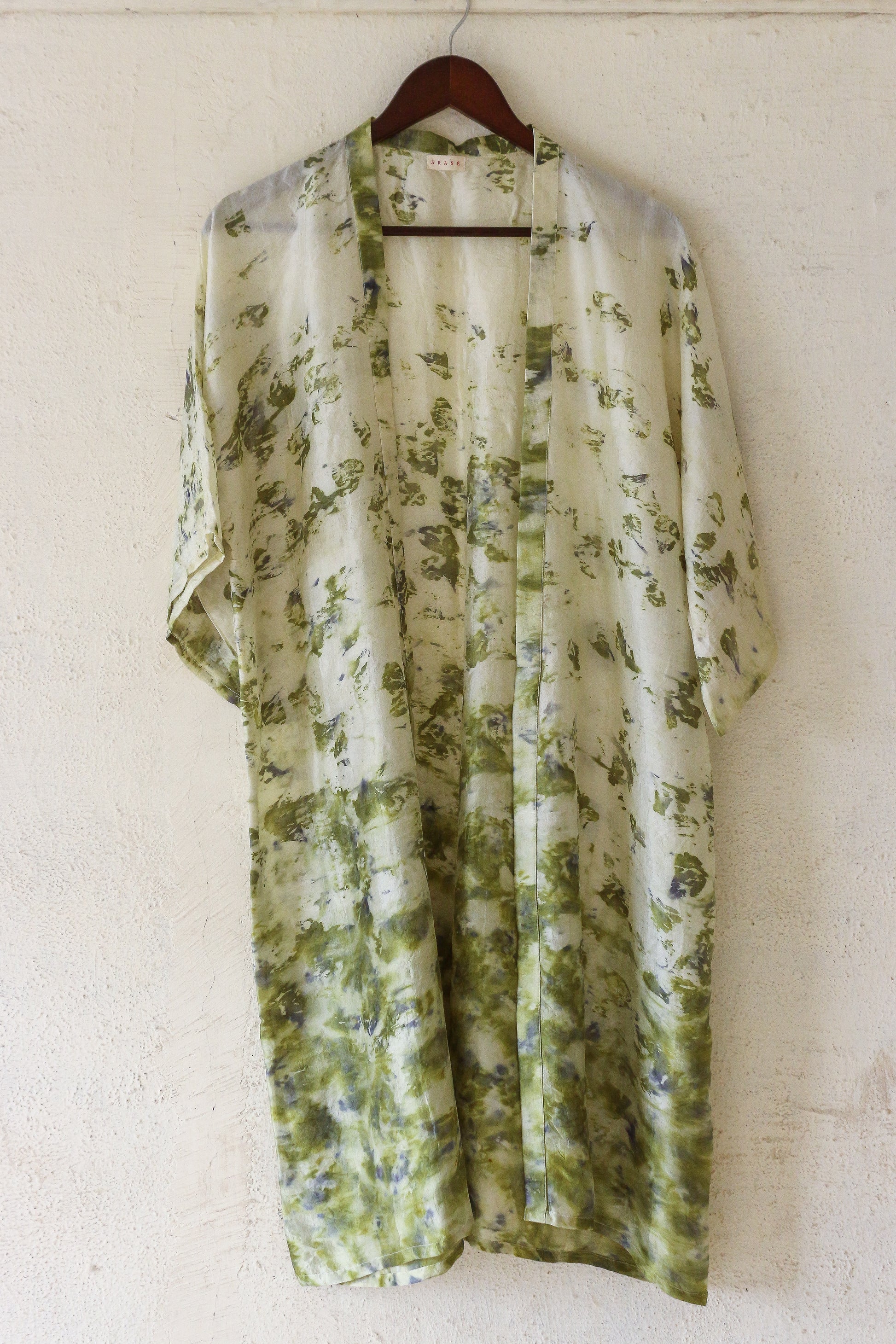 Naturally dyed handwoven silk kimono